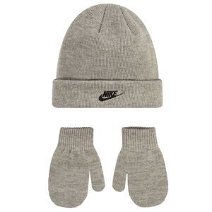 Toddler Nike Grey Club Beanie & Mittens Set